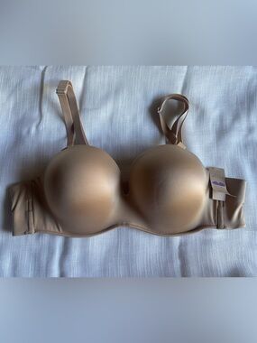 Cacique 42B Strapless Bra Beige Multiway Convertible Underwire Plus Size NWT